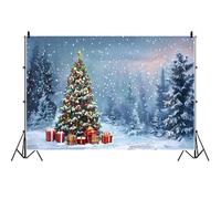 Ttincceer 1.5x1.2m Snow Scene Backdrop Snowfield Forest Christmas Tree Photography Background Snow-Falling Covered Winter Holiday Decoration Banner Baby Shower Kid Adult Portrait Photo Prop