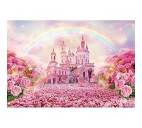 Ttincceer 10x8ft Princess Castle Backdrop for Girl Birthday Fairytale Rainbow Baby Shower Background Fantasy Rose Flower Road Birthday Wedding Party Decoration Banner Portrait Photo Prop