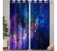 Ttincceer 117x138cm Galaxy Nebula Blackout Curtains for Boy Girl Bedroom Starry Sky Universe Outer Space Room Darkening Drapes with Grommet for Living Room Window Treatments Thermal Insulated