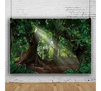 Ttincceer 150x100cm Forest Backdrop Huge Ancient Tree Early Morning Sunshine Photography Background Tropical Rainforest Natural Scenery Photography Backdrop Studio Photography Props