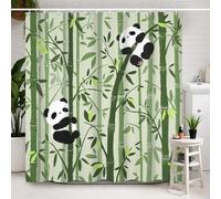 Ttincceer 152x183cm Cute Panda Shower Curtain Bamboo Forests Cartoon Panda Pattern Bathroom Curtain Mildew Resistant Black White Animal Shower Curtains Waterproof Bathtub Curtain