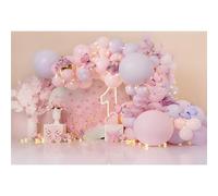 Ttincceer 1st Birthday Backdrop 9x6ft Pink Purple Balloon Sparkling Photography Background Decorative Flowers Butterfly Girl Birthday Photography Backdrop Studio Photo Props