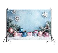 Ttincceer 2.2x1.5m Christmas Snowflake Backdrop Xmas Pine Branches Pinecone Baby Shower Photography Background Happy New Year Winter Holiday Party Banner Kids Adult Studio Portrait Photo Prop