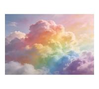 Ttincceer 2.7x1.8m Rainbow Colorful Cloud Backdrop U-nicorn Baby Shower Boy Girl Birthday Photography Backgrounds Bridal Shower Wedding Cake Smash Decorations Banner Studio Props