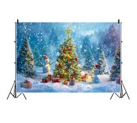 Ttincceer 3x2.5m Winter Snow Scene Backdrop Snowy Christmas Tree Photography Background for Kids Birthday Snowfield Forest Snowman New Year Holiday Party Decoration Banner Studio Props