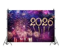 Ttincceer 3x2m 2026 New Year Backdrop for Photography Sparkle Fireworks New Years Eve's Night Party Photo Background Winter Holiday Christmas Celebration Decoration Banner Studio Prop