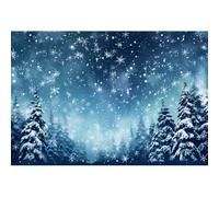 Ttincceer 5x3ft Snow Night Backdrop for Photography Winter Snowy Forest Merry Christmas Photo Background White Snowflake Wintry Scenery Backgrounds Children Adult Birthday Portrait Photo Prop