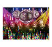 Ttincceer 7x5ft Discos Backdrop Sparkling Neon Vintage Dance Party Photography Backgrounds Back to 80s 90s Discos Fever Dancers Photography Backdrop Photo Booth Prop