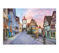 Ttincceer City Street Backdrop 2.2x1.5m Retro Village Town Architectural Photography Background Famous City Street Landscape Sunset Photography Backdrop Studio Photo Props