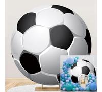 Ttincceer Football Round Photography Backdrop 6.5ft 3D Soccer Ball Game Theme Background Cover Boy Girl Birthday Baby Shower Party Banner Studio Portrait Shooting Props