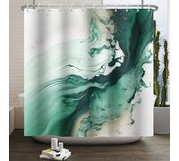 Ttincceer Green Marble Shower Curtain 183x188cm Dark Green Ombre Luxury Bath Curtain Abstract Ink Sandy Waterproof Bathroom Curtain Mildew Proof Bathtub Curtain