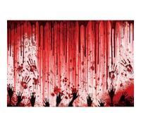 Ttincceer Horror Bloody Wall Backdrop for Photography 5x3ft Red Bloodstain Handprint Murder Scene Happy Halloween Photo Background Crime Blood Splatter Terrible Party Backdrops Photo Prop