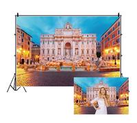 Ttincceer Italy Trevi Fountain Backdrop 5x3ft Rome Baroque Architecture Italy Landmark Background Rome Travel Italian Theme Party Decoration Banner Kids Adults Portrait Photoshoot Studio Props