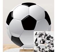 Ttincceer Soccer Round Backdrop 6ft 3D Football Ball Sports Theme Circle Background Cover Boy Man Athlete Birthday Party Photography Backdrop Studio Portrait Shooting Props