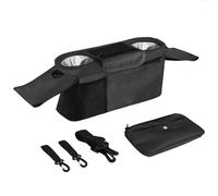 Ttiy Portable Stroller Organizer Creative Stroller Caddy Unisex Stroller Hanging Bag with Waterproof Cup Holder for All Strollers 1PCS Black