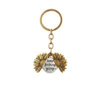 Ttiy Sunflower Keychain Keep Going KeyChain Inspirational Key Chain Alloy Keyring Open Locket Pendant For Men Women Girls 1PCS (B)