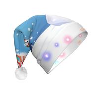 Ttjghdaa Happy Snowman Print Festive Santa Hat,Decorations With Led Lights,Ideal For Parties And Seasonal Events