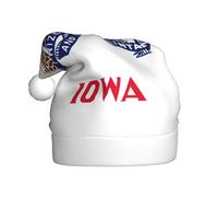 Ttjghdaa Iowa State Flag Print Festive Santa Hat,Christmas Decorations,For Christmas,Halloween,Community Events