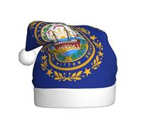 Ttjghdaa New Hampshire State Flag Print Festive Santa Hat,Christmas Decorations,For Christmas,Halloween,Community Events