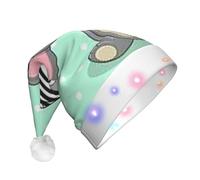 Ttjghdaa Sleeping Koala Cap Print Festive Santa Hat,Decorations With Led Lights,Ideal For Parties And Seasonal Events