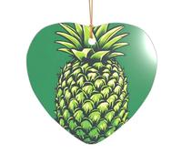 Ttkjshmgc a pineapple -Print Acrylic Heart Pendant Gold Lanyard, Custom Christmas Ornaments For Tree Wedding Party Decor.