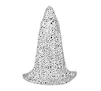 Ttkjshmgc Black And White Dot -Print Youth Hooded Cape - Printed Adjustable Cloak For Teens, Halloween Adventures, Parties & Festive Apparel With Easy Wear.