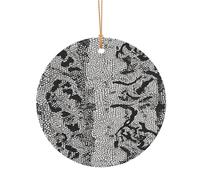 Ttkjshmgc Black White Snake Skin -Print Round Aluminum Pendants Bulk Custom Christmas Aluminum Ornaments For Diy Multi-Size Decorative Tags For Events Crafting. 10cm