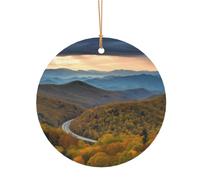 Ttkjshmgc Blue Ridge Parkway Mountains -Print Round Aluminum Pendants Bulk Custom Christmas Aluminum Ornaments For Diy Multi-Size Decorative Tags For Events Crafting. 8cm