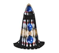 Ttkjshmgc bowling -Print Youth Hooded Cape - Printed Adjustable Cloak For Teens, Halloween Adventures, Parties & Festive Apparel With Easy Wear.