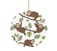 Ttkjshmgc Brown -Print Round Aluminum Pendants Bulk Custom Christmas Aluminum Ornaments For Diy Multi-Size Decorative Tags For Events Crafting. 10cm