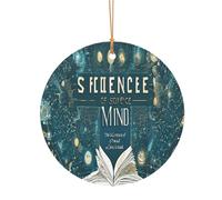 Ttkjshmgc Cartoon Science Theme -Print Round Aluminum Pendants Bulk Custom Christmas Aluminum Ornaments For Diy Multi-Size Decorative Tags For Events Crafting. 8cm