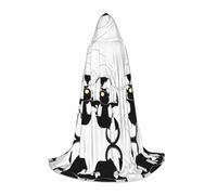 Ttkjshmgc Cat Print -Print Youth Hooded Cape - Printed Adjustable Cloak For Teens, Halloween Adventures, Parties & Festive Apparel With Easy Wear.