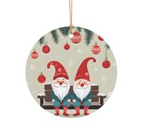 Ttkjshmgc Christmas Gnomes -Print Round Aluminum Pendants Bulk Custom Christmas Aluminum Ornaments For Diy Multi-Size Decorative Tags For Events Crafting. 8cm