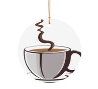 Ttkjshmgc Coffee Cup -Print Round Aluminum Pendants Bulk Custom Christmas Aluminum Ornaments For Diy Multi-Size Decorative Tags For Events Crafting. 8cm