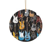 Ttkjshmgc Color Acoustic and Guitars -Print Round Aluminum Pendants Bulk Custom Christmas Aluminum Ornaments For Diy Multi-Size Decorative Tags For Events Crafting. 8cm