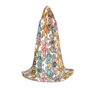 Ttkjshmgc Colorful Bears -Print Youth Hooded Cape - Printed Adjustable Cloak For Teens, Halloween Adventures, Parties & Festive Apparel With Easy Wear.