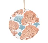 Ttkjshmgc Coral Reef -Print Round Aluminum Pendants Bulk Custom Christmas Aluminum Ornaments For Diy Multi-Size Decorative Tags For Events Crafting. 10cm