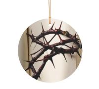 Ttkjshmgc Crown of thorns -Print Round Aluminum Pendants Bulk Custom Christmas Aluminum Ornaments For Diy Multi-Size Decorative Tags For Events Crafting. 10cm