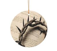 Ttkjshmgc Crown of thorns -Print Round Aluminum Pendants Bulk Custom Christmas Aluminum Ornaments For Diy Multi-Size Decorative Tags For Events Crafting. 8cm