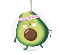 Ttkjshmgc Cute Avocado -Print Round Aluminum Pendants Bulk Custom Christmas Aluminum Ornaments For Diy Multi-Size Decorative Tags For Events Crafting. 8cm