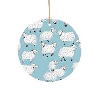 Ttkjshmgc Cute Cartoon Sheep -Print Round Aluminum Pendants Bulk Custom Christmas Aluminum Ornaments For Diy Multi-Size Decorative Tags For Events Crafting. 8cm