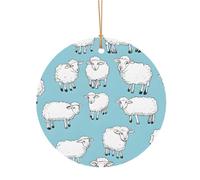 Ttkjshmgc Cute Cartoon Sheep -Print Round Aluminum Pendants Bulk Custom Christmas Aluminum Ornaments For Diy Multi-Size Decorative Tags For Events Crafting. 8cm