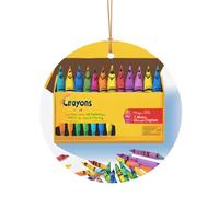 Ttkjshmgc Cute Crayons Box -Print Round Aluminum Pendants Bulk Custom Christmas Aluminum Ornaments For Diy Multi-Size Decorative Tags For Events Crafting. 8cm