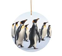 Ttkjshmgc Cute Penguin Animal Pattern -Print Round Aluminum Pendants Bulk Custom Christmas Aluminum Ornaments For Diy Multi-Size Decorative Tags For Events Crafting. 10cm