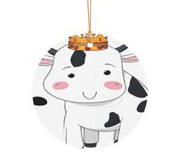Ttkjshmgc Dairy Cow -Print Round Aluminum Pendants Bulk Custom Christmas Aluminum Ornaments For Diy Multi-Size Decorative Tags For Events Crafting. 10cm