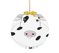 Ttkjshmgc Dairy Cow -Print Round Aluminum Pendants Bulk Custom Christmas Aluminum Ornaments For Diy Multi-Size Decorative Tags For Events Crafting. 8cm