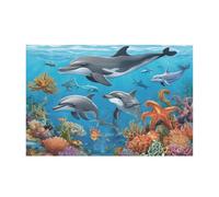 Ttkjshmgc Dolphins Sea Turtle Octopus Coral Reef -Print Modern Unframed Wall Art Landscape Canvas Prints 2:3 Ratio For Living Room And Office Home Decor 12"x18"