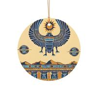 Ttkjshmgc Egyptian Scarab -Print Round Aluminum Pendants Bulk Custom Christmas Aluminum Ornaments For Diy Multi-Size Decorative Tags For Events Crafting. 8cm