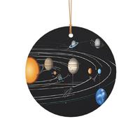 Ttkjshmgc Exploring the Solar System -Print Round Aluminum Pendants Bulk Custom Christmas Aluminum Ornaments For Diy Multi-Size Decorative Tags For Events Crafting. 8cm
