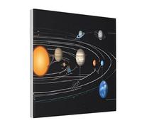 Ttkjshmgc Exploring the Solar System -Print Square Canvas Wall Art Handmade Framed Decor, Modern Abstract Print For Living Room Bedroom Office 12"x12"